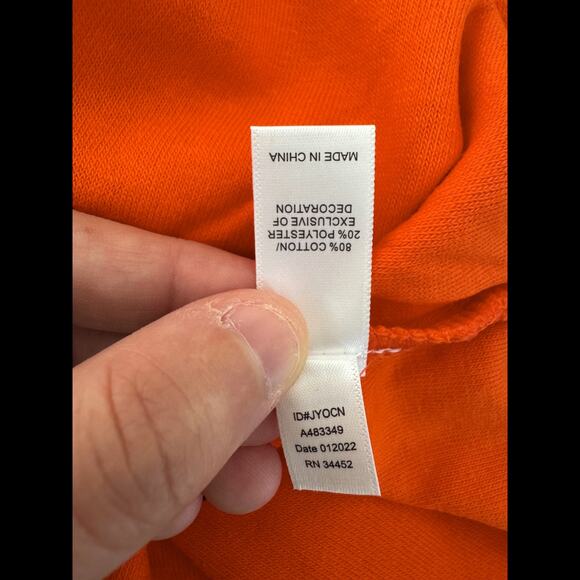 Cuddl Duds Sun Terry Hooded Tunic Spicy Orange Medium 3/4 Sleeve NWOT Pocket - Picture 9 of 13